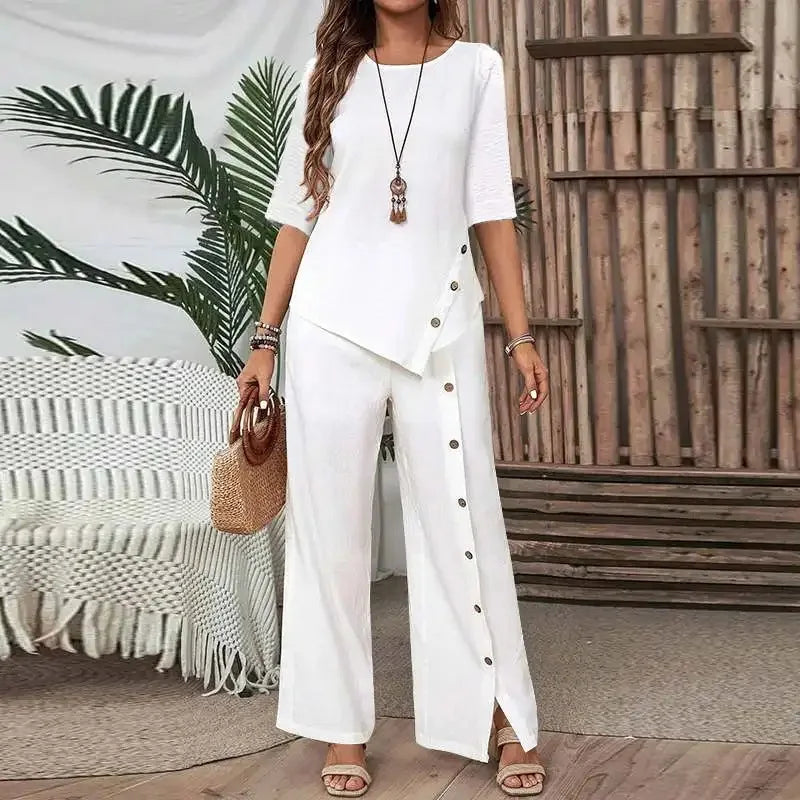 Conjunto Celinor™ con blusa holgada y pantalones tipo Marlene