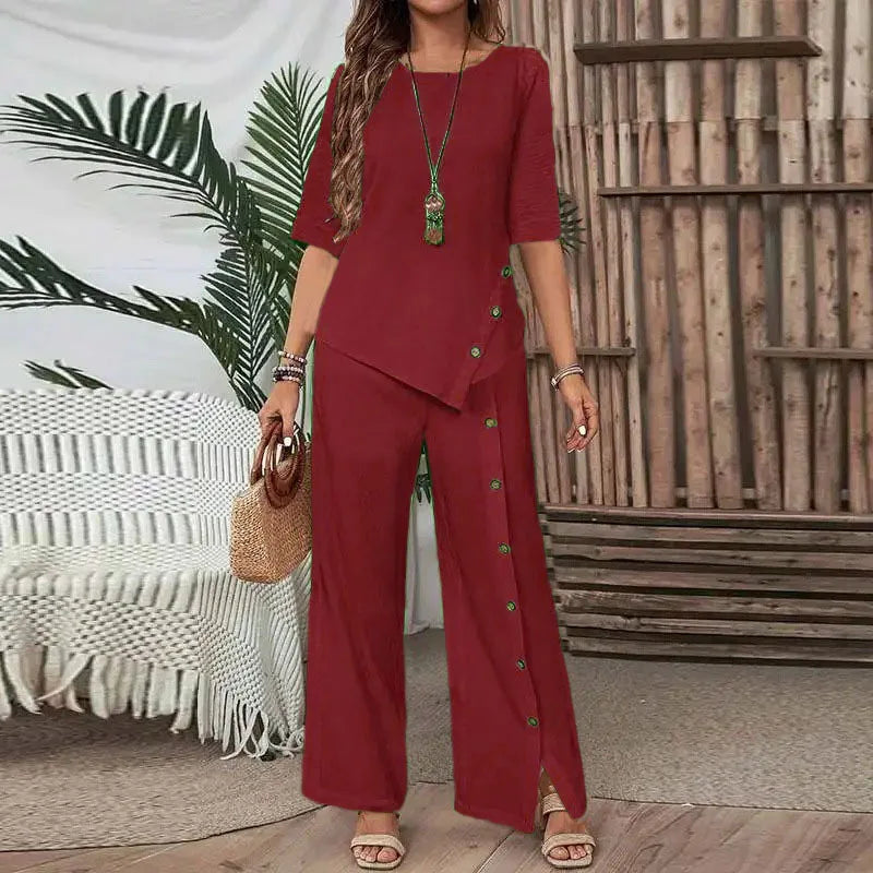 Conjunto Celinor™ con blusa holgada y pantalones tipo Marlene