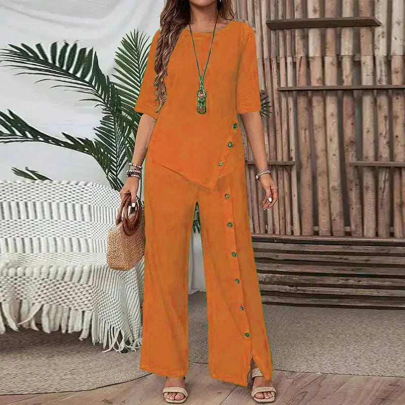 Conjunto Celinor™ con blusa holgada y pantalones tipo Marlene