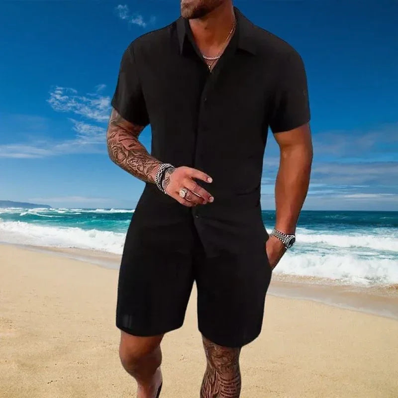 Conjunto Gael™ de seda para hielo con camiseta de manga corta y pantalones cortos ajustables