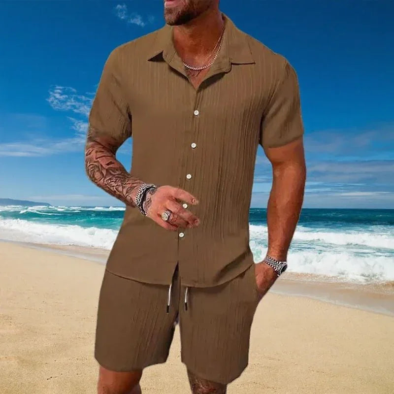 Conjunto Gael™ de seda para hielo con camiseta de manga corta y pantalones cortos ajustables