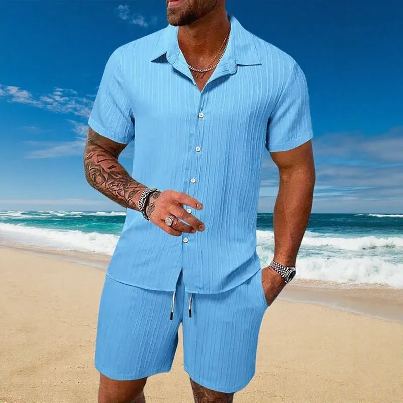 Conjunto Gael™ de seda para hielo con camiseta de manga corta y pantalones cortos ajustables