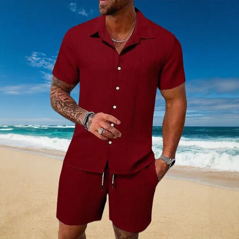 Conjunto Gael™ de seda para hielo con camiseta de manga corta y pantalones cortos ajustables