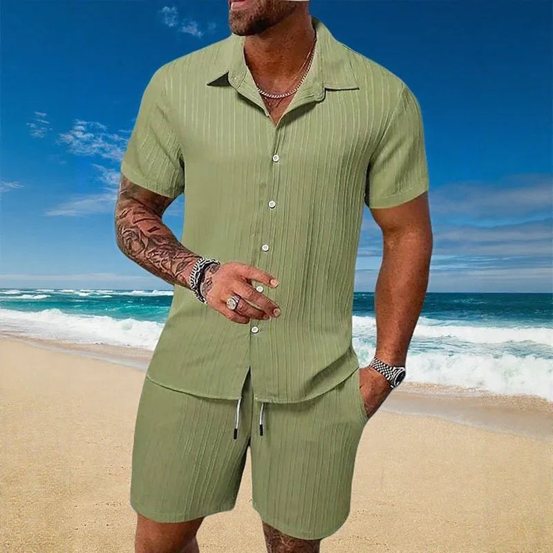 Conjunto Gael™ de seda para hielo con camiseta de manga corta y pantalones cortos ajustables