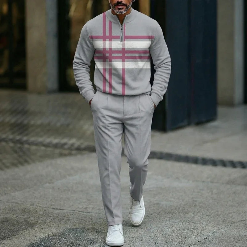Conjunto «Hamburg™» con cuello con media cremallera y corte recto