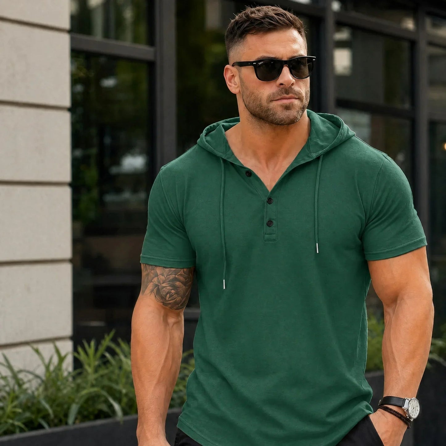 Camiseta con capucha y botonadura Austin™