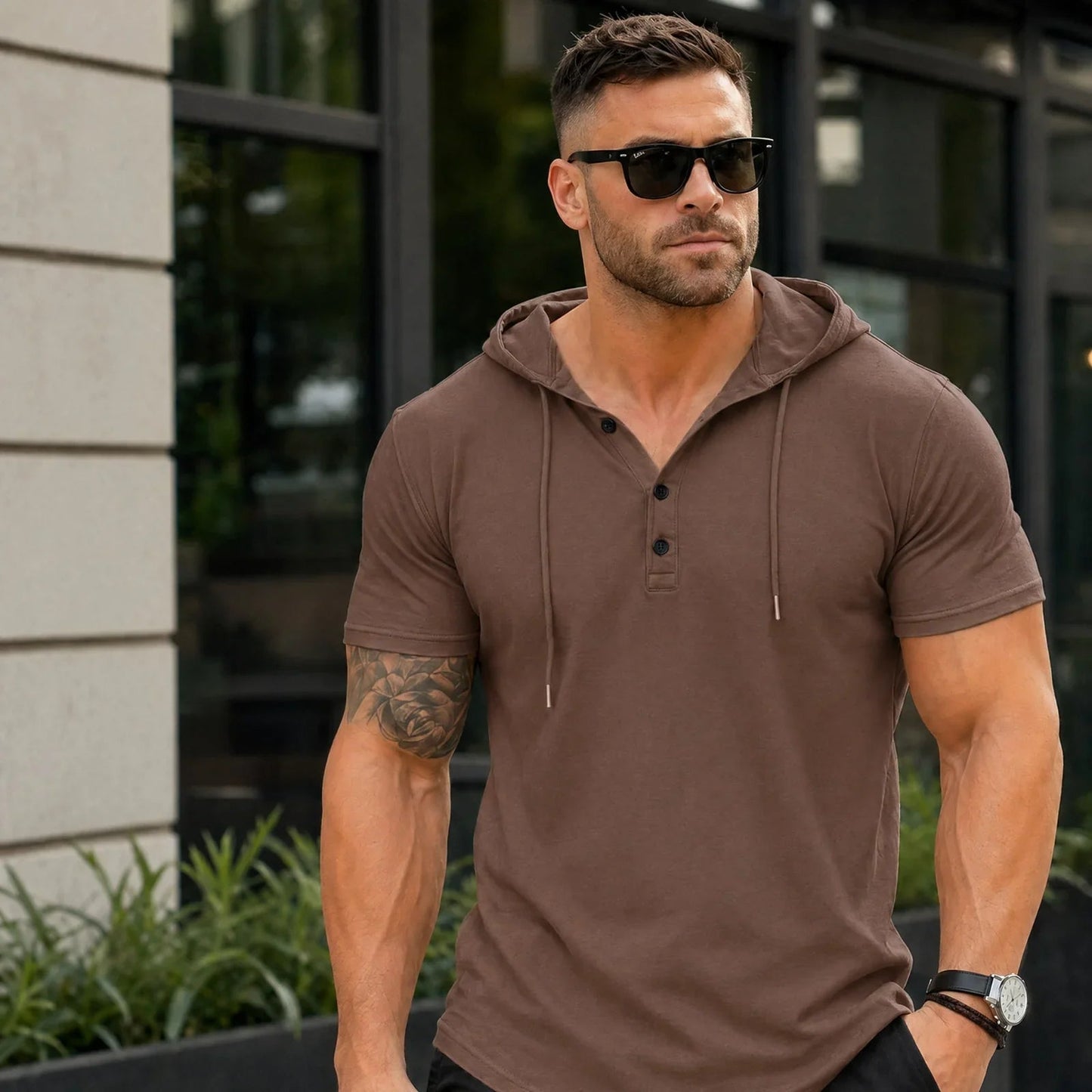 Camiseta con capucha y botonadura Austin™