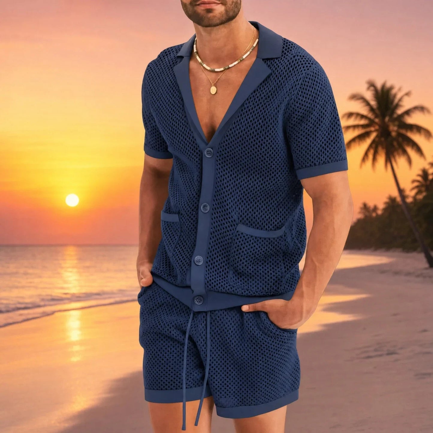 Conjunto Cancún™ de punto calado y diseño desenfadado