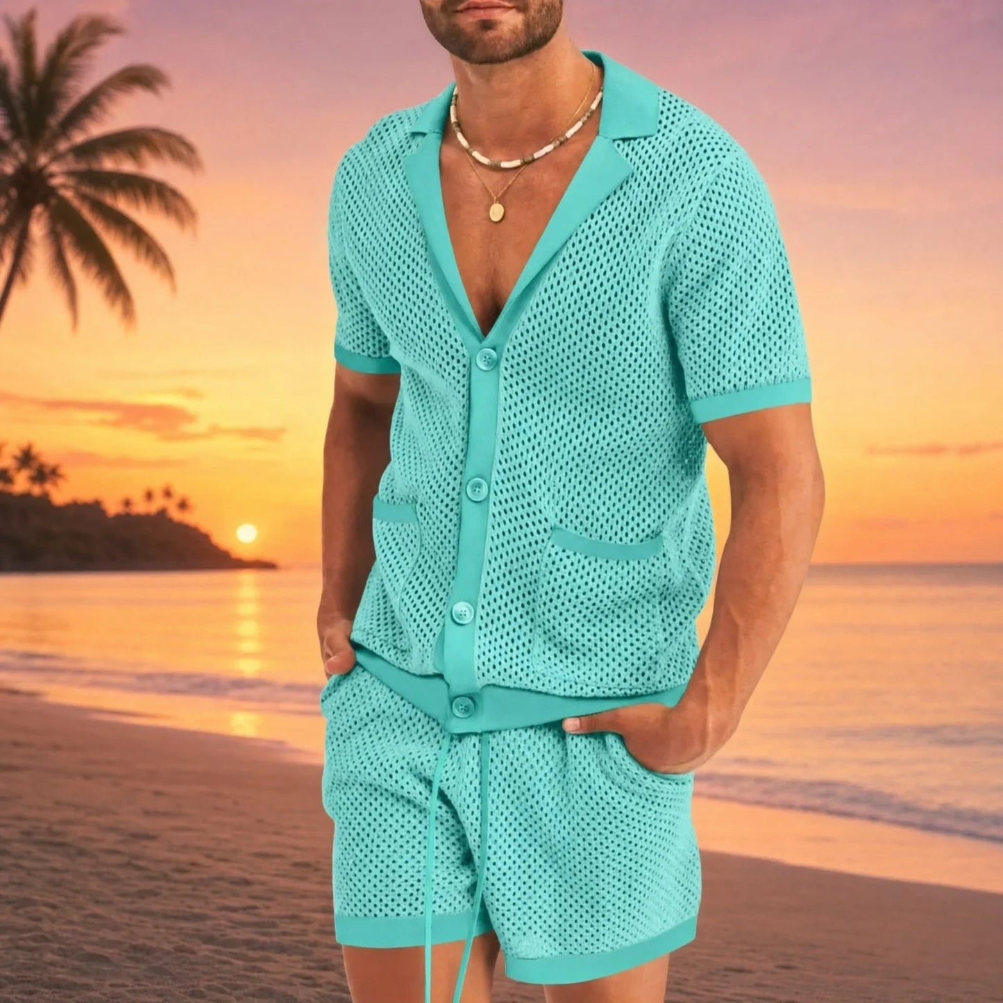 Conjunto Cancún™ de punto calado y diseño desenfadado