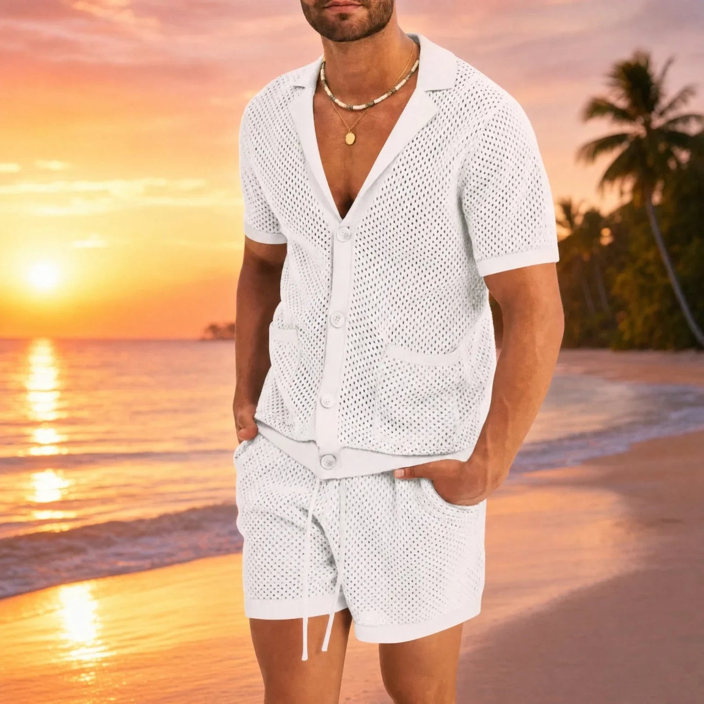 Conjunto Cancún™ de punto calado y diseño desenfadado