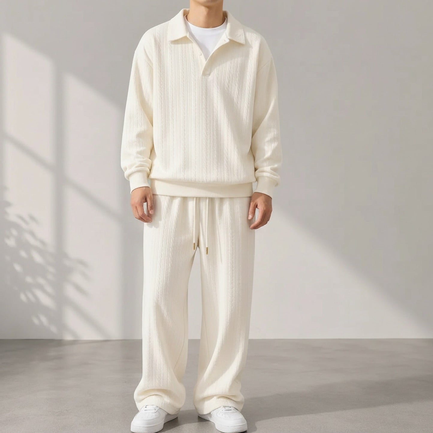 Conjunto de dos piezas para hombre Valdren™, de punto texturizado