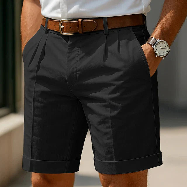 Pantalones cortos plisados a medida para hombre