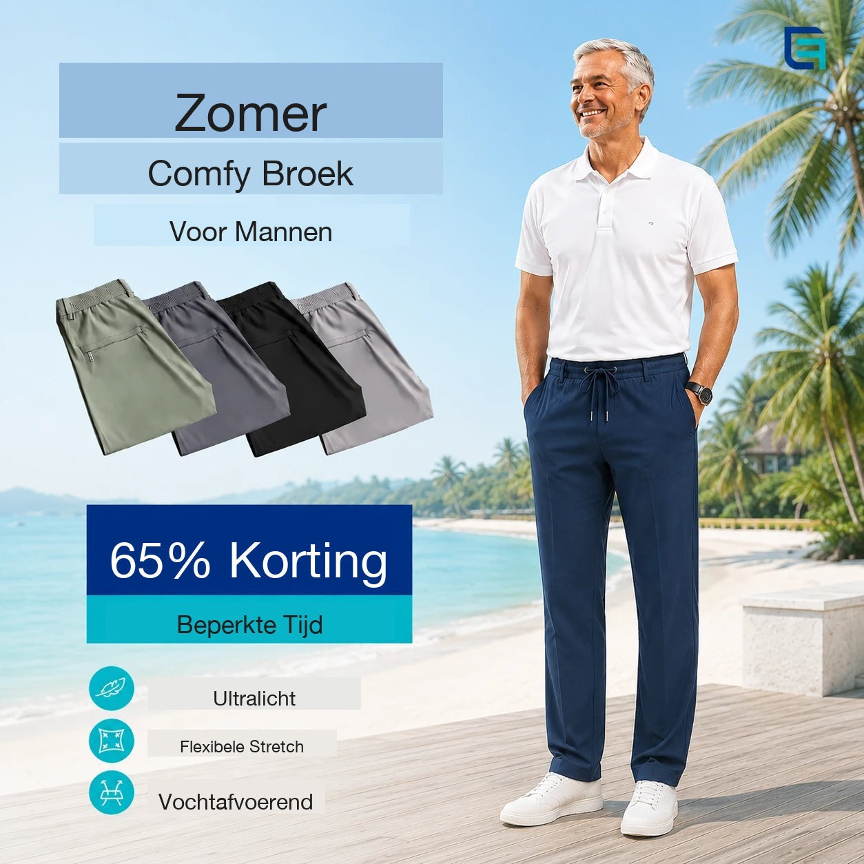 Pantalones refrescantes ultraelásticos – Hombre