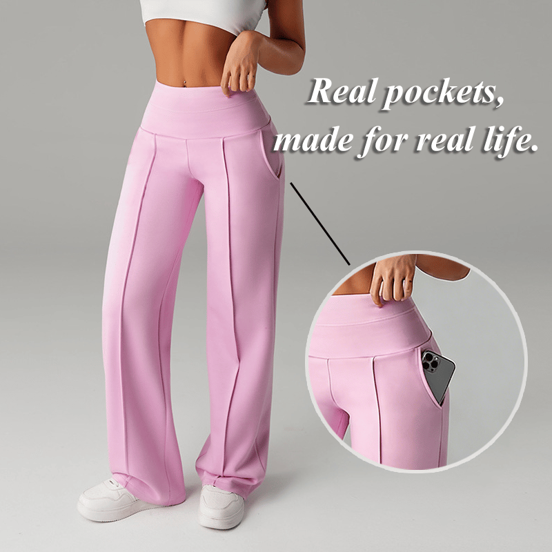 Pantalones de mujer de corte recto y color liso
