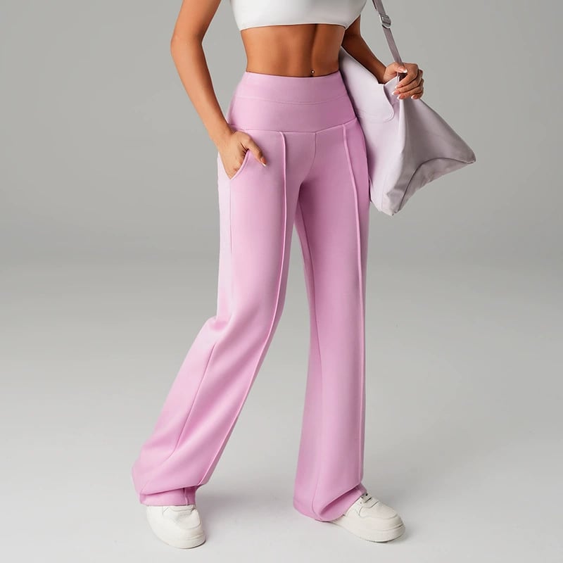 Pantalones de mujer de corte recto y color liso