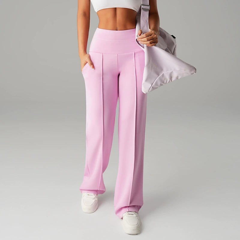 Pantalones de mujer de corte recto y color liso
