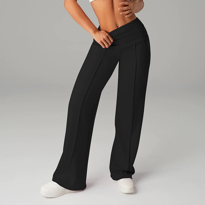 Pantalones de mujer de corte recto y color liso