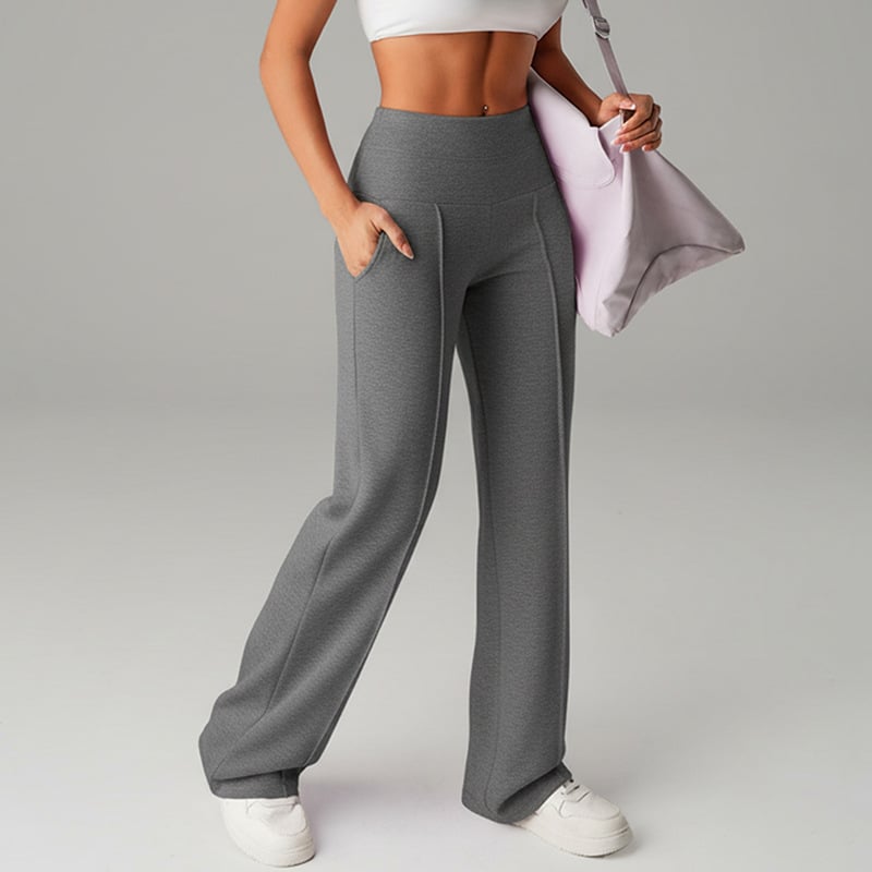Pantalones de mujer de corte recto y color liso