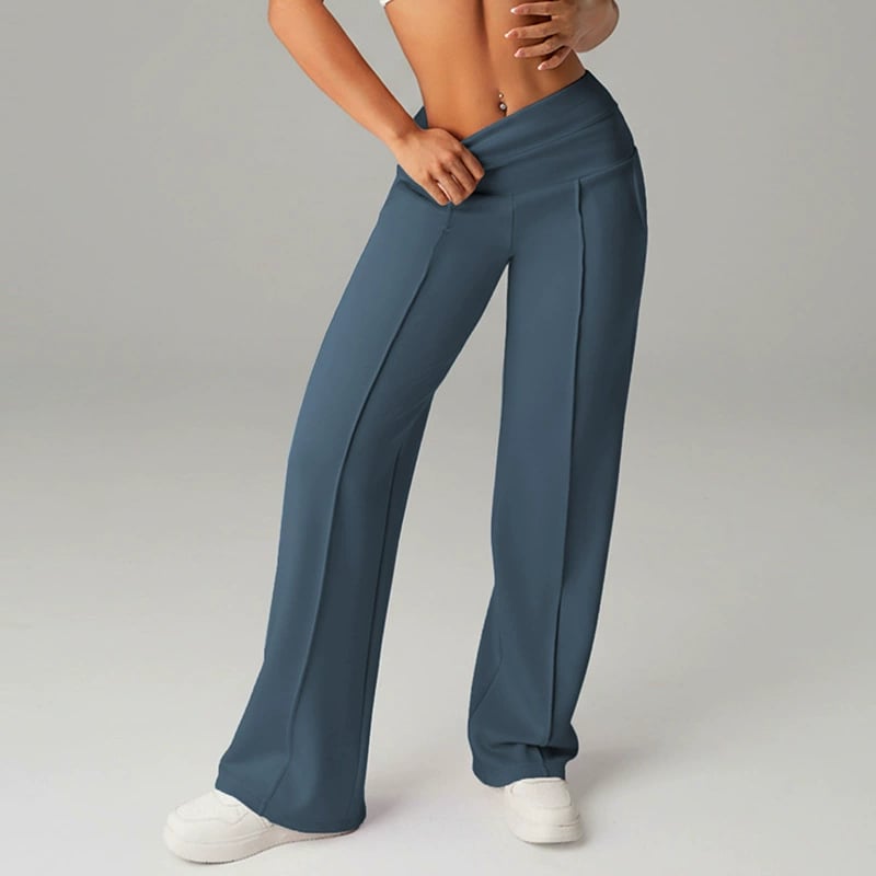 Pantalones de mujer de corte recto y color liso