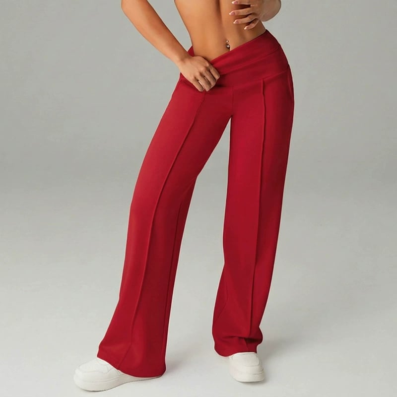 Pantalones de mujer de corte recto y color liso