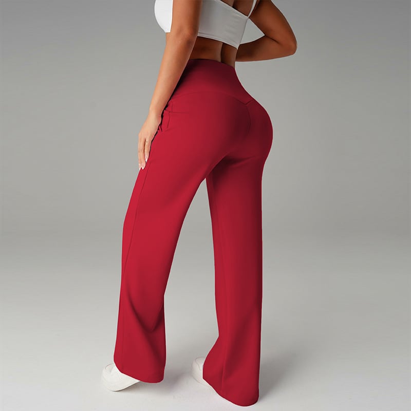 Pantalones de mujer de corte recto y color liso