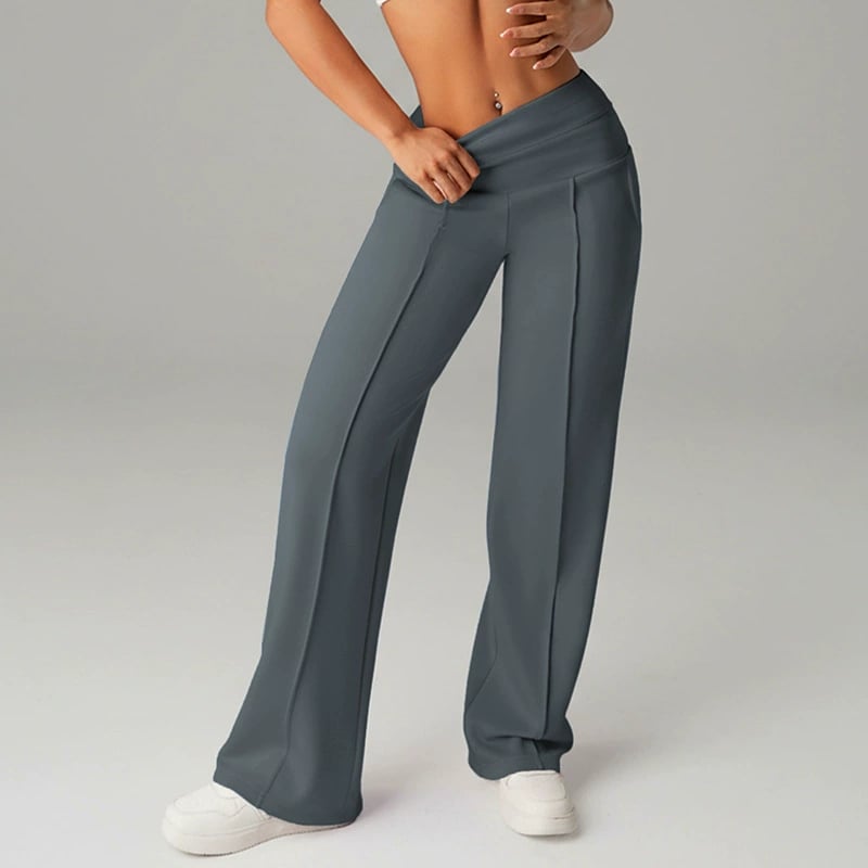 Pantalones de mujer de corte recto y color liso