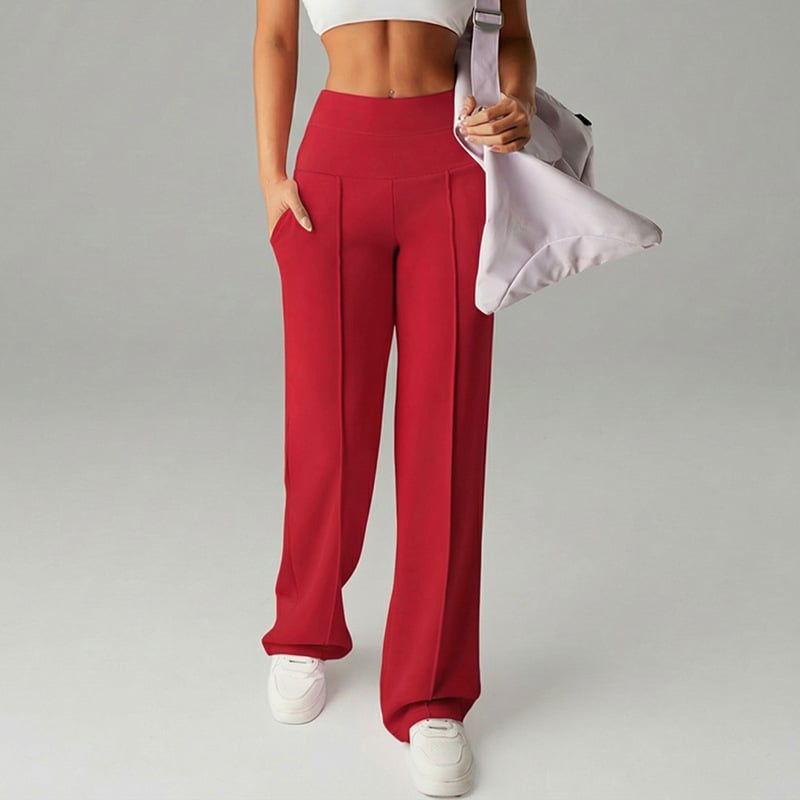Pantalones de mujer de corte recto y color liso