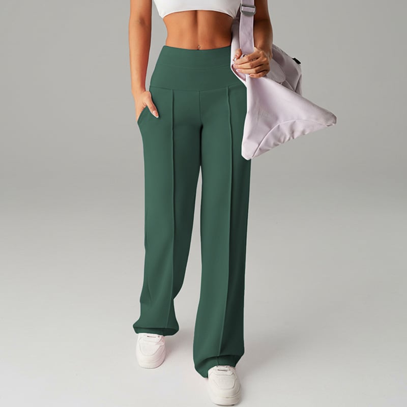 Pantalones de mujer de corte recto y color liso