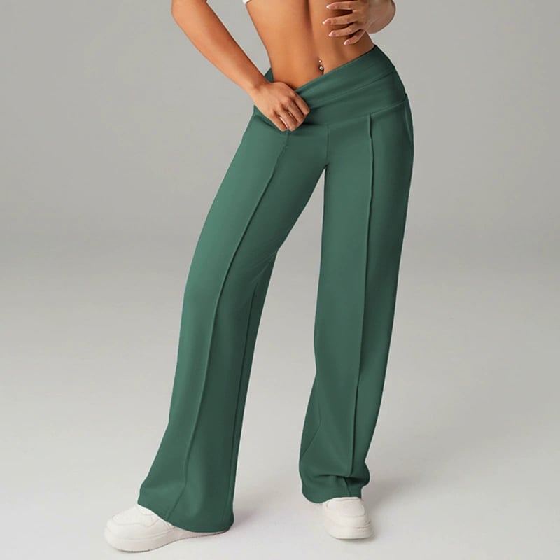 Pantalones de mujer de corte recto y color liso