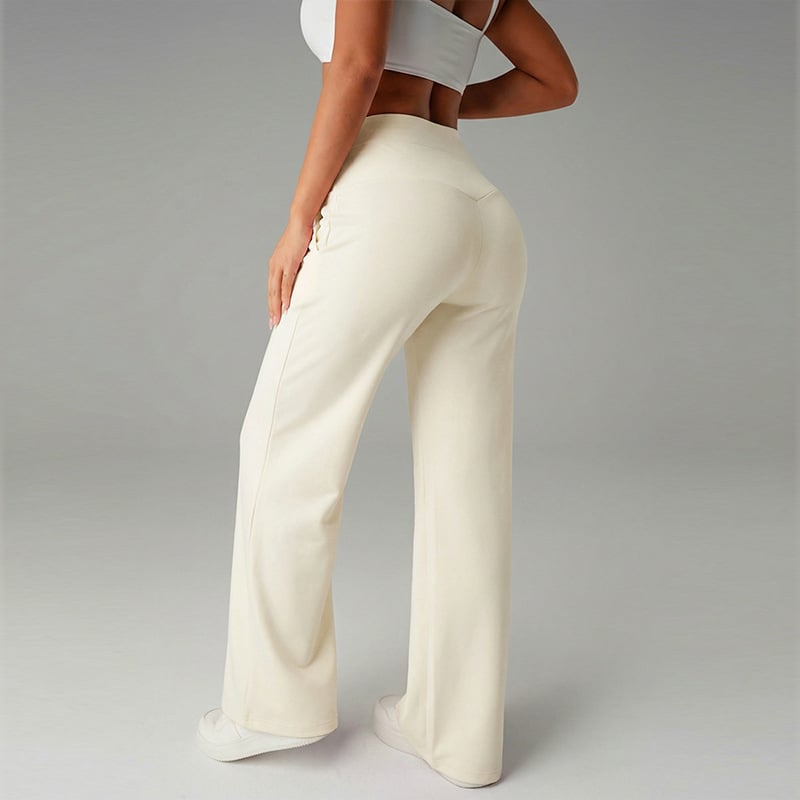 Pantalones de mujer de corte recto y color liso