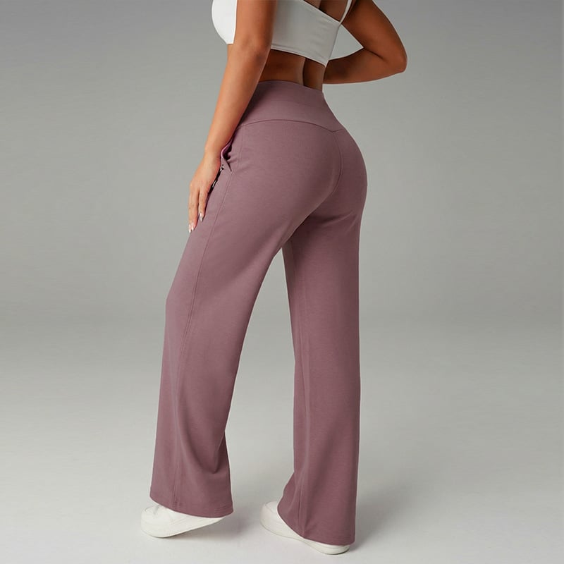 Pantalones de mujer de corte recto y color liso
