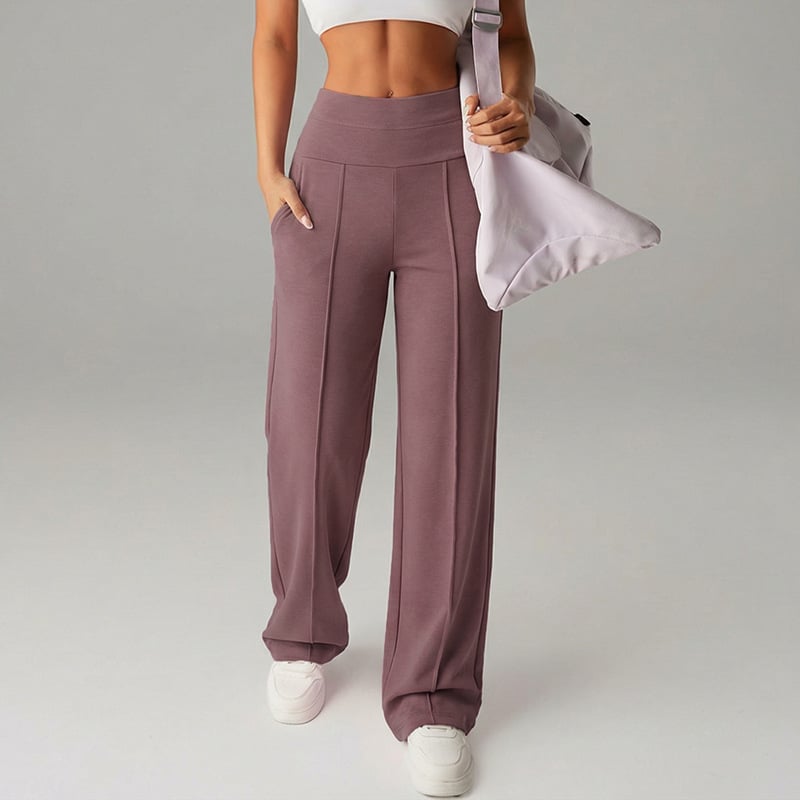 Pantalones de mujer de corte recto y color liso