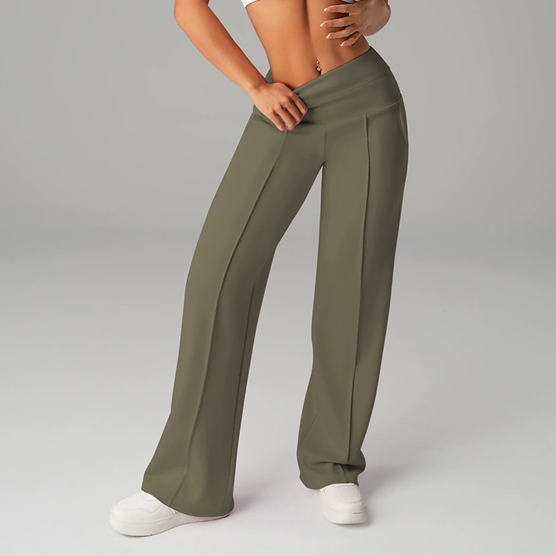 Pantalones de mujer de corte recto y color liso