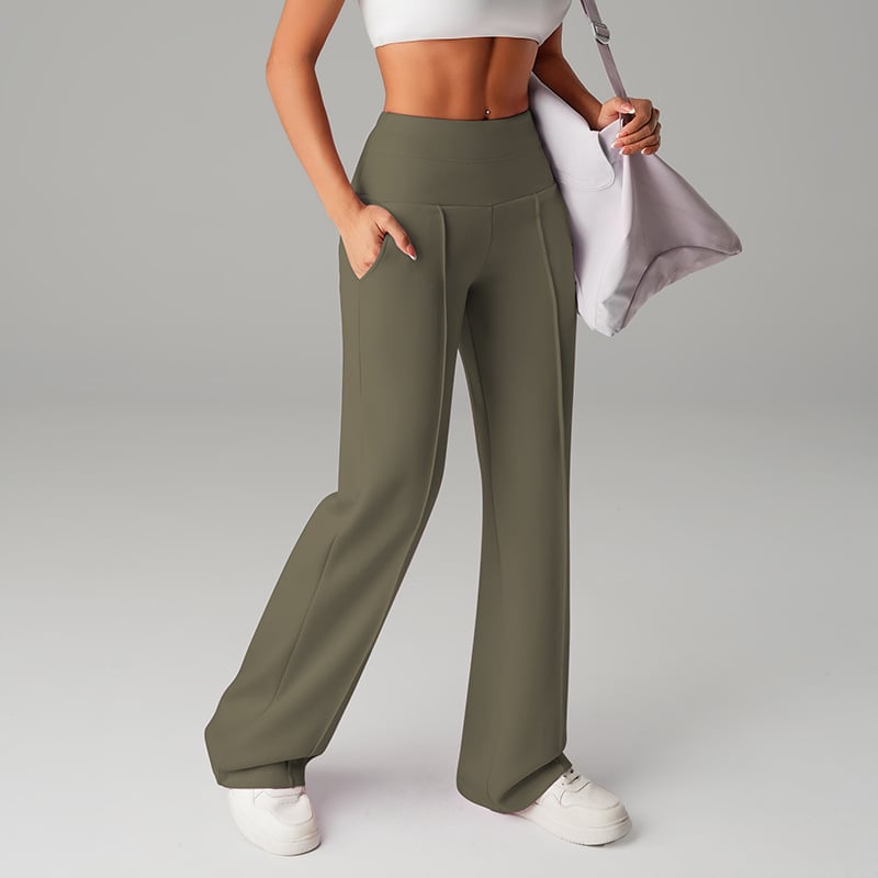 Pantalones de mujer de corte recto y color liso
