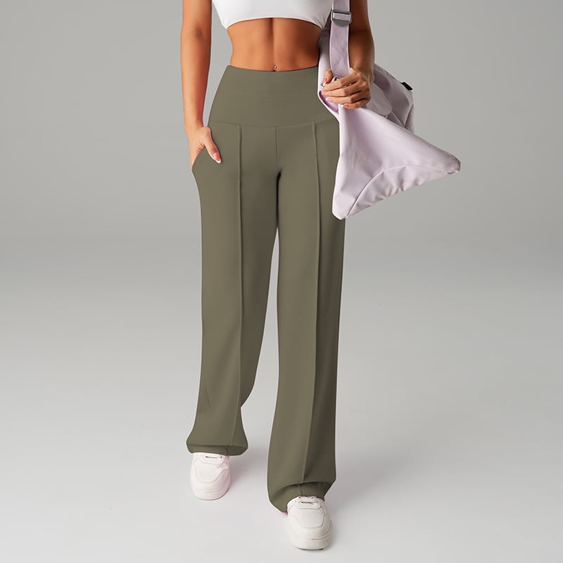 Pantalones de mujer de corte recto y color liso