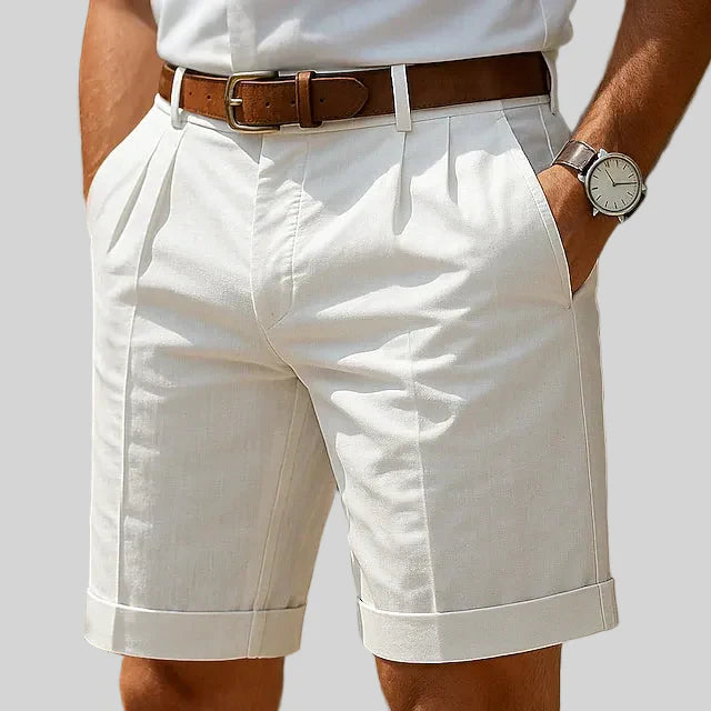 Pantalones cortos plisados a medida para hombre