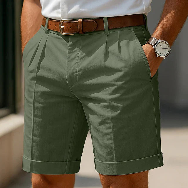 Pantalones cortos plisados a medida para hombre