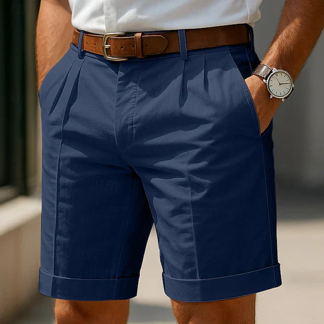 Pantalones cortos plisados a medida para hombre